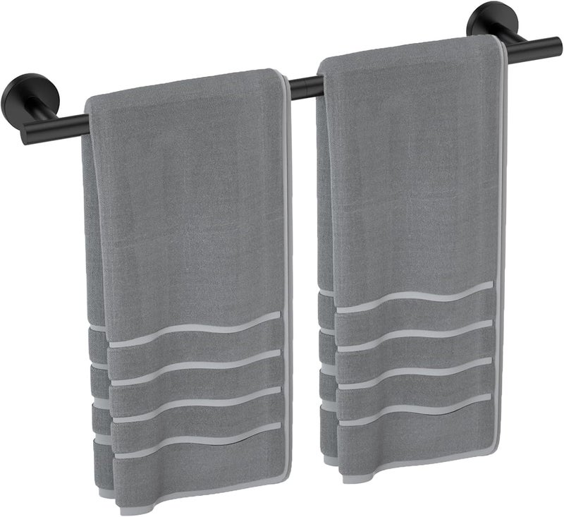 Luxbaro Matte Black Towel Bar 24 Inch, Thicken Towel Rack for Bathroom Wall, SUS304 Stainless Steel Towel Rod, Modern Home Decor (Total Length 26-Inch) - Image 1